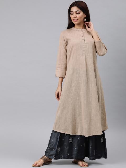 

AHIKA Women Beige Solid A-Line Kurta