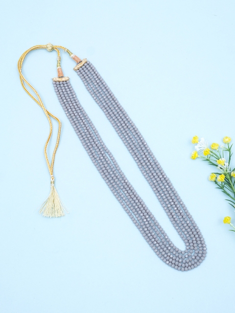 

Golden Peacock Women Grey Beaded Layered Necklace