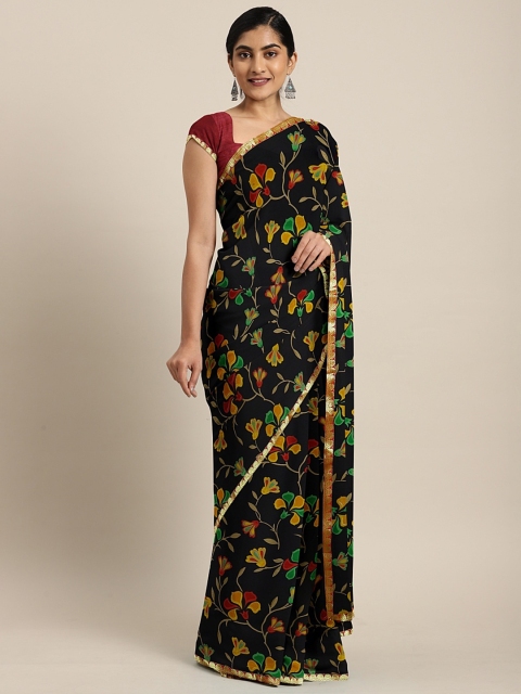 

KALINI Black Printed Pure Chiffon Saree