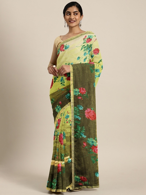 

KALINI Green Printed Poly Georgette Saree