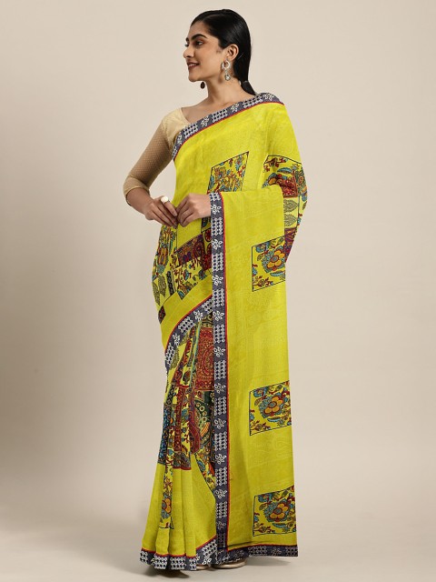 

KALINI Multicoloured Printed Poly Georgette Saree, Multi
