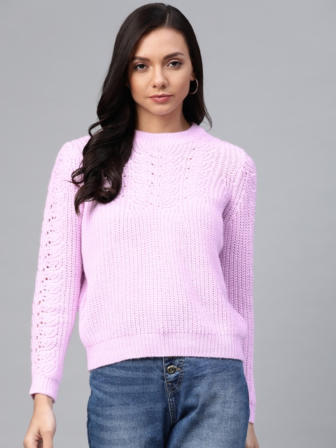 

DOROTHY PERKINS Women Lavender Petite Solid Pullover Sweater