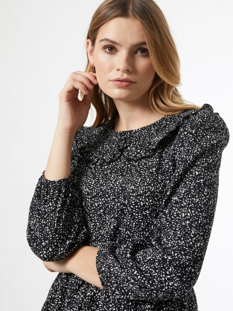 

DOROTHY PERKINS Women Black & White Printed A-Line Dress