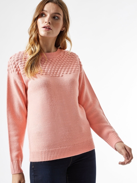 

DOROTHY PERKINS Women Pink Solid Pullover Sweater