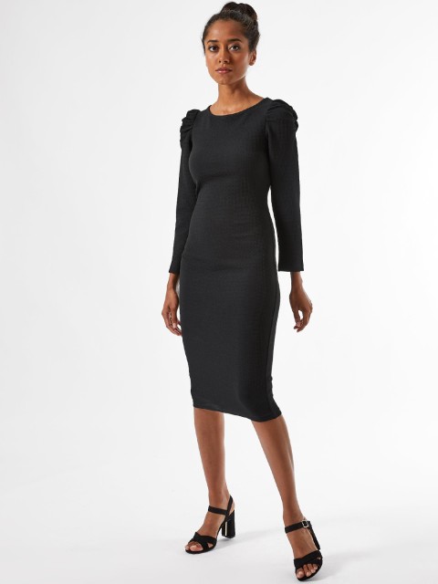 

DOROTHY PERKINS Women Black Petite Self Design Bodycon Dress