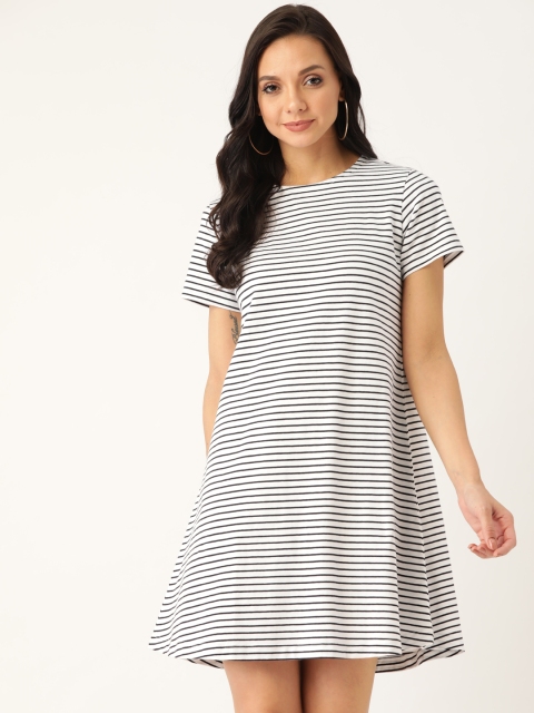 

20Dresses Women Black & White Striped T-shirt Dress