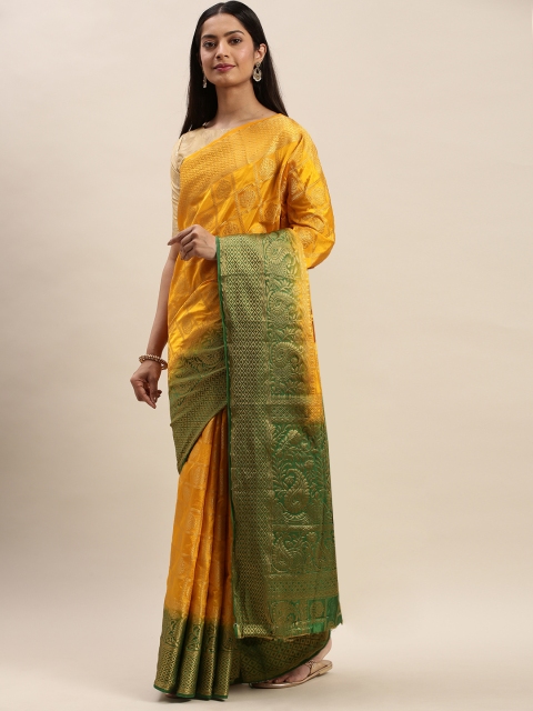 

DIVASTRI Yellow Silk Cotton Woven Design Banarasi Saree