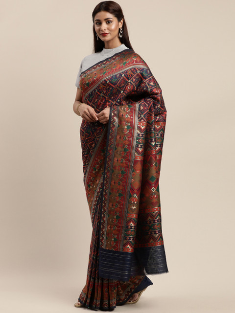 

Mitera Multicoloured Pure Silk Woven Design Banarasi Saree, Multi