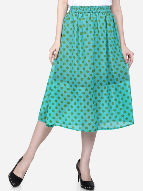 

Smarty Pants Women Sea Green Printed Flared Skirt