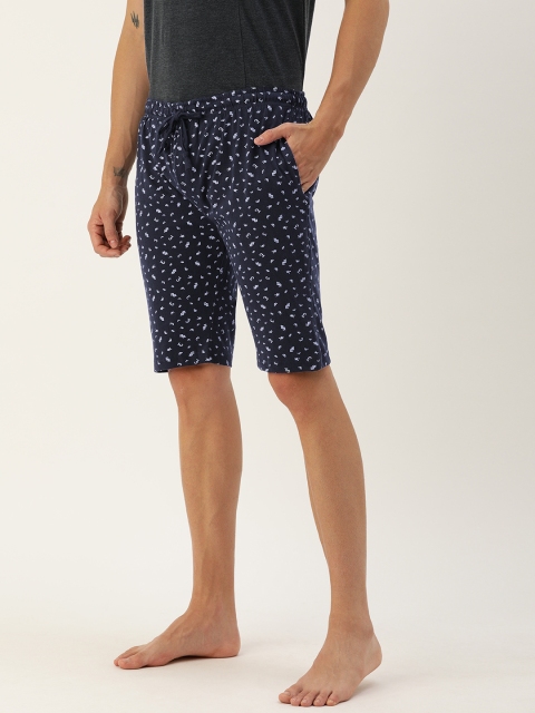 

Urban Dog Men Navy Blue & White Printed Lounge Shorts