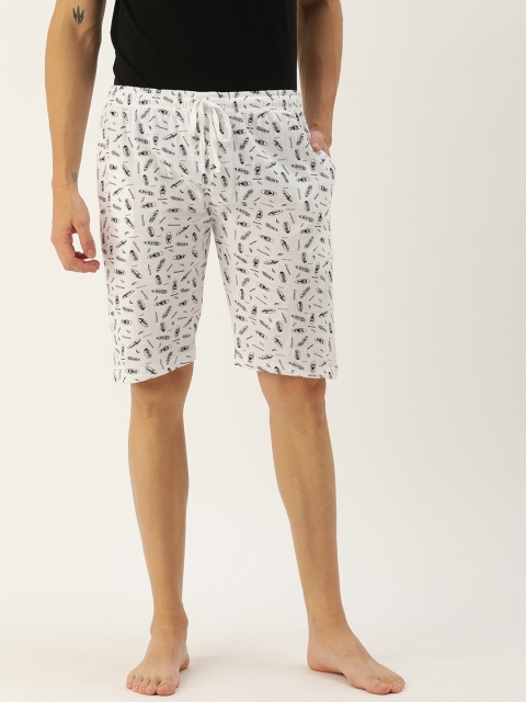 

Urban Dog Men White & Black Printed Lounge Shorts