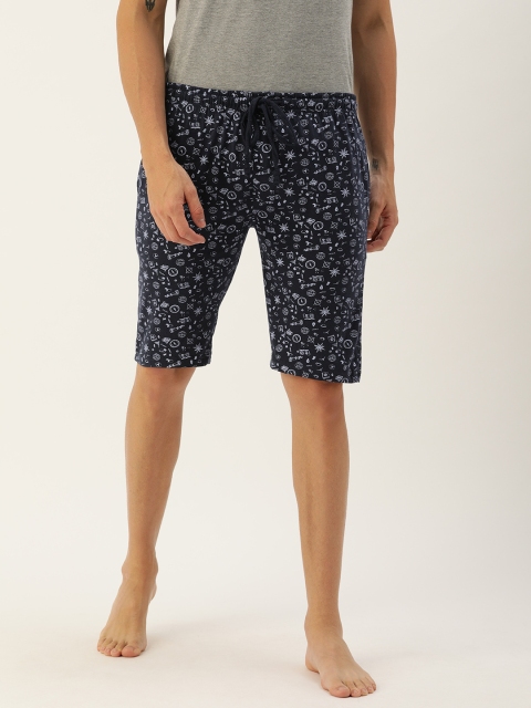 

Urban Dog Men Navy Blue Printed Regular Fit Regular Shorts