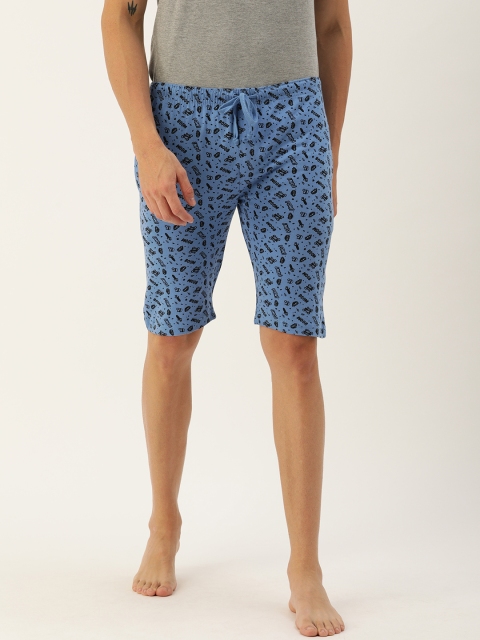 

Urban Dog Men Blue & Black Printed Lounge Shorts