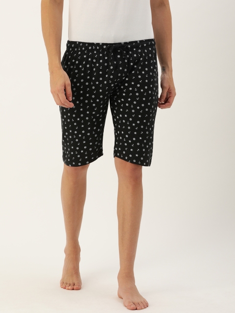 

Urban Dog Men Black & White Printed Lounge Shorts
