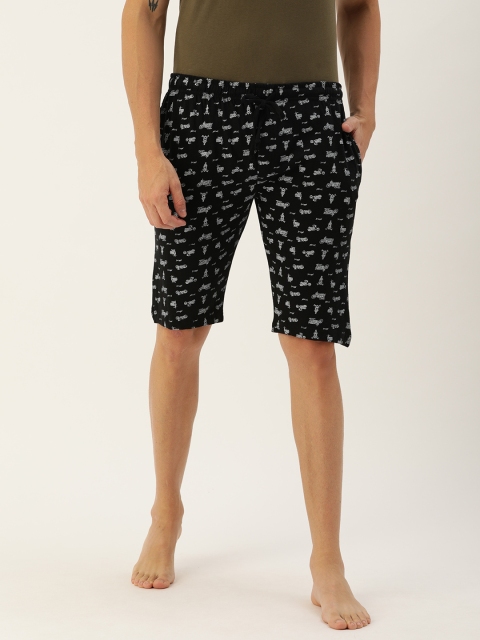 

Urban Dog Men Black Printed Regular Fit Regular Shorts