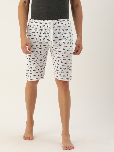 

Urban Dog Men White & Black Conversational Printed Lounge Shorts