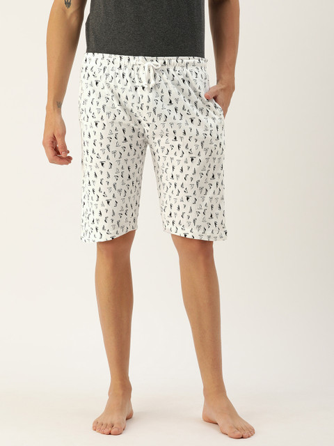 

Urban Dog Men White & Black Conversational Printed Lounge Shorts