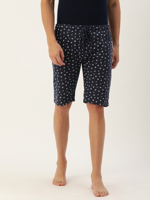

Urban Dog Men Navy Blue & White Conversational Printed Lounge Shorts