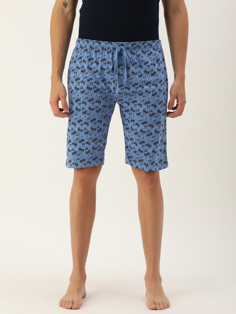 

Urban Dog Men Blue & Black Conversational Printed Lounge Shorts