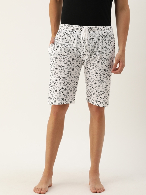 

Urban Dog Men White & Black Printed Lounge Shorts