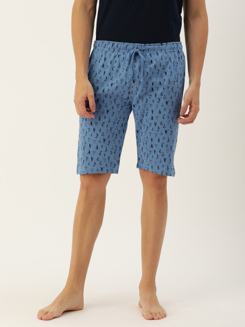 

Urban Dog Men Blue & Black Printed Lounge Shorts