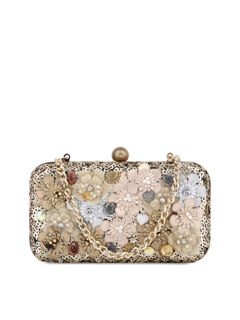 

Vdesi Gold-Toned Embellished Box Clutch