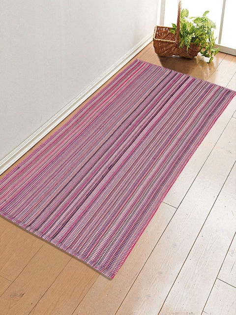 

Saral Home Pink Stripe Design Yoga Mat With Carry Bag -70x170 cm