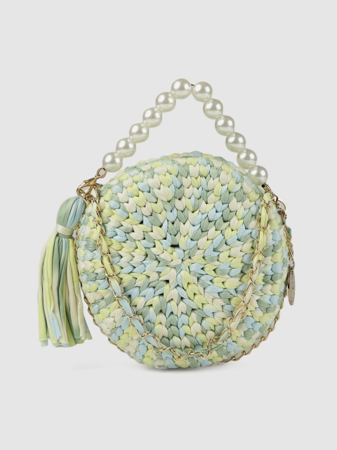 

RHHENSO Yellow & Green Self Design Sling Bag