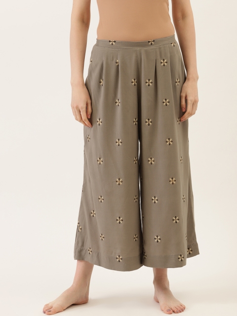 

pinwheel Women Taupe & Golden Printed Lounge Pants