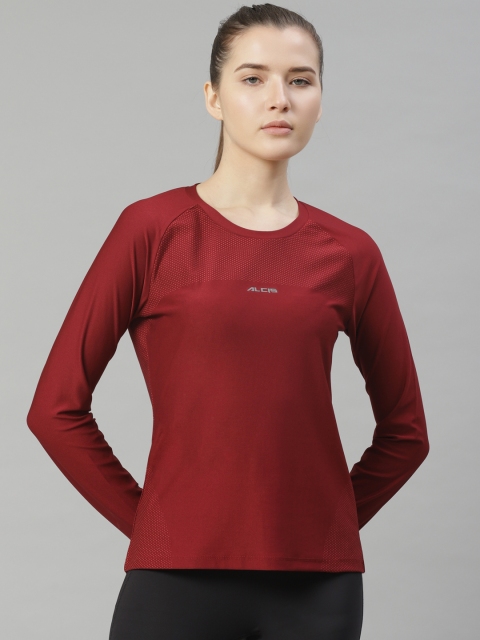 

Alcis Women Maroon Printed Slim Fit Round Neck T-shirt