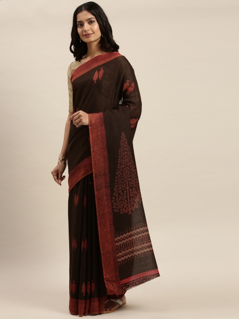 

Vaamsi Brown Printed Art Silk Saree