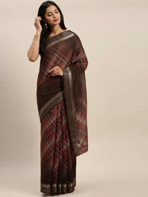

Vaamsi Brown Printed Art Silk Saree