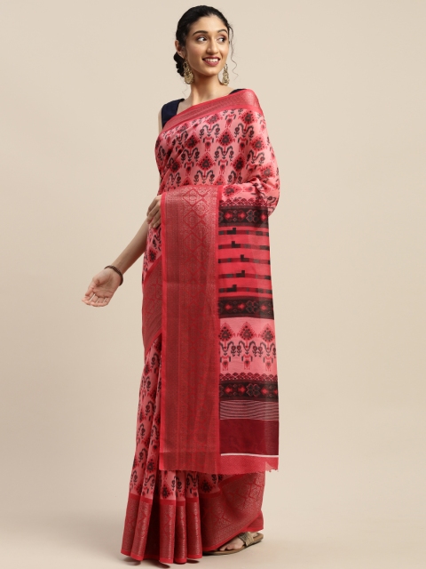 

Vaamsi Pink Ethnic Printed Art Silk Saree