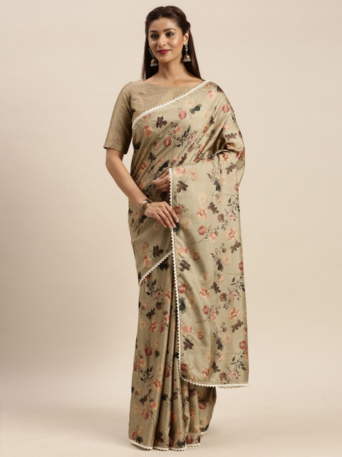 

Vaamsi Beige Printed Art Silk Saree