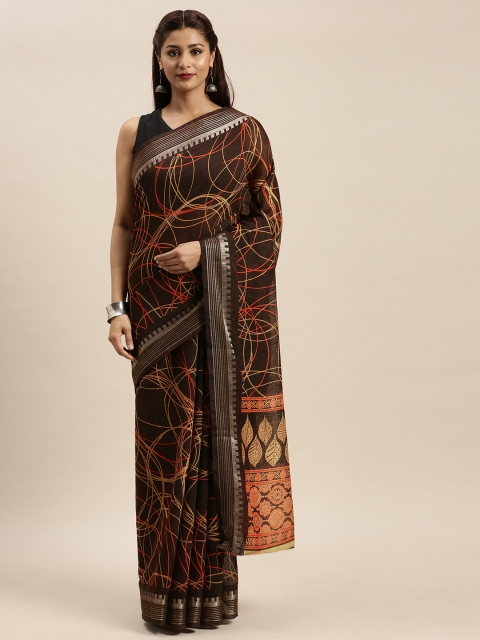 

Vaamsi Brown Printed Art Silk Saree