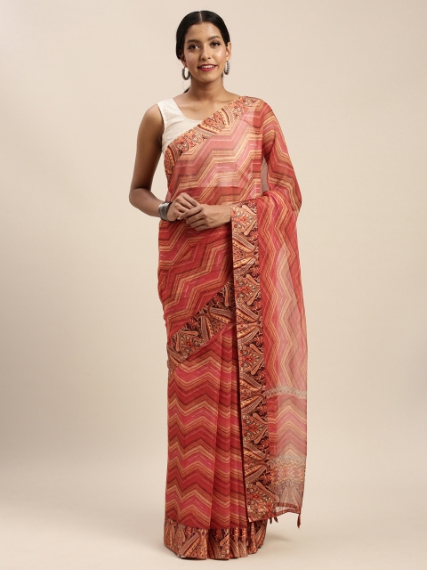 

Vaamsi Pink & Multicoloured Art Silk Printed Saree