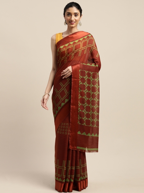 

Vaamsi Brown Printed Art Silk Saree