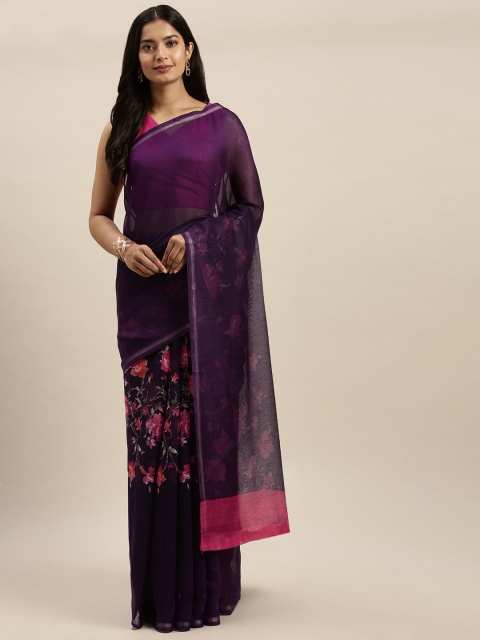 

Vaamsi Purple Printed Art Silk Saree