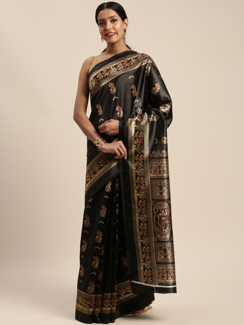 

Vaamsi Black & Beige Art Silk Printed Saree