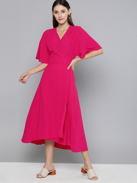 

Chemistry Women Fuchsia Solid Fit and Flare Dress