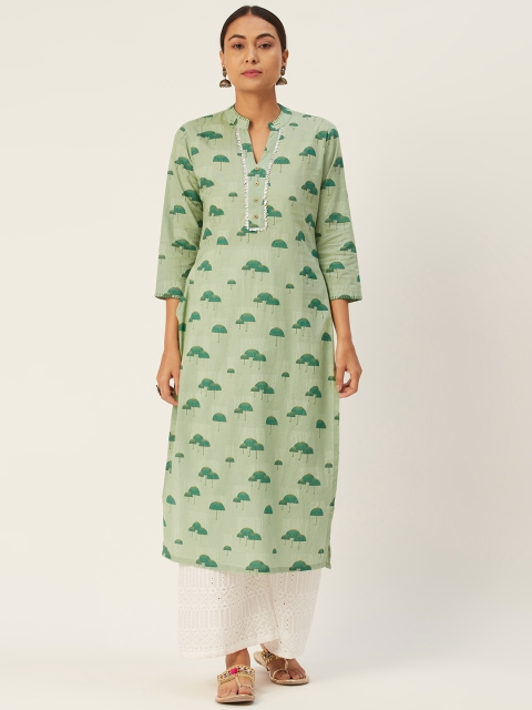 

DIVA WALK Women Green Quirky Printed Straight Kurta