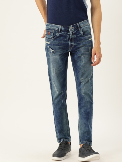 

Campus Sutra Men Blue Slim Fit Mid-Rise Mildly Distressed Jeans