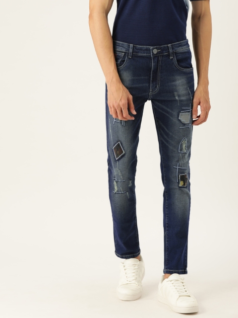 

Campus Sutra Men Blue Slim Fit Mid-Rise Mildly Distressed Jeans