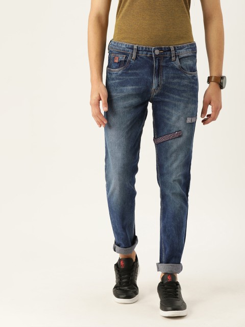 

Campus Sutra Men Blue Slim Fit Bio Wash Mid-Rise Clean Look Jeans