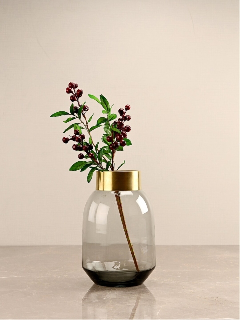 

Pure Home and Living Grey Table Vase with Copper Ring