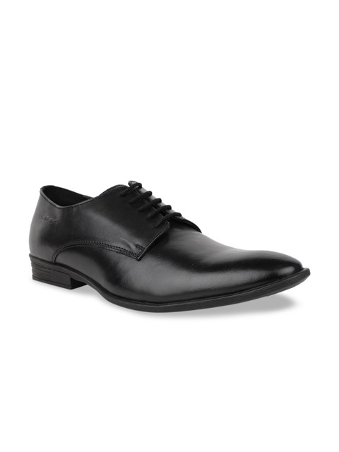 

Hush Puppies Men Solid Leather Formal Derbys Shoes, Black