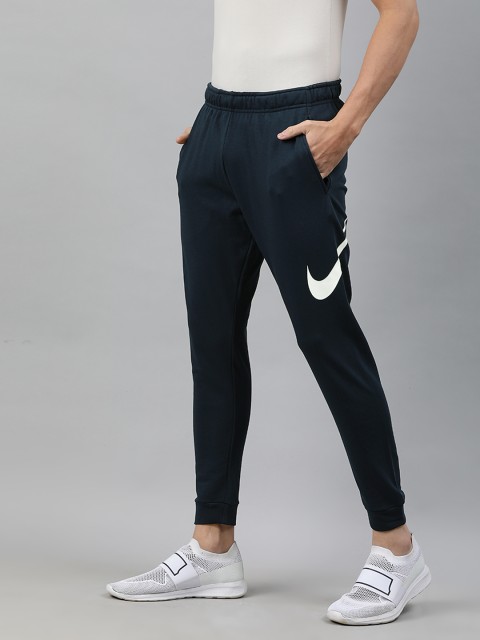 

Nike Men's Black and White Printed M NK DRY PANT TAPER FA SWOOSH Track Pants, Blue
