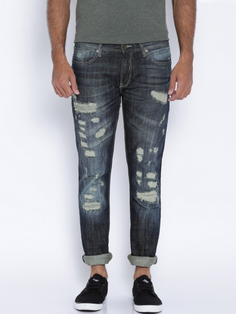 

Locomotive Dark Blue Distressed Slim Jeans