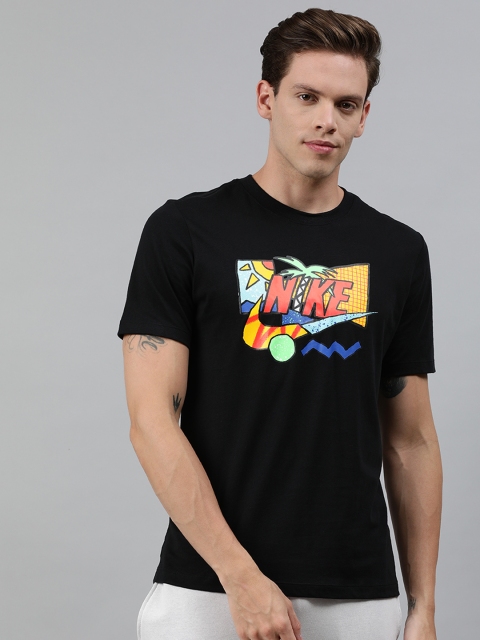 

Nike Men Black AS M NSW SS TEE SUMMER FUTURA Printed Round Neck T-shirt