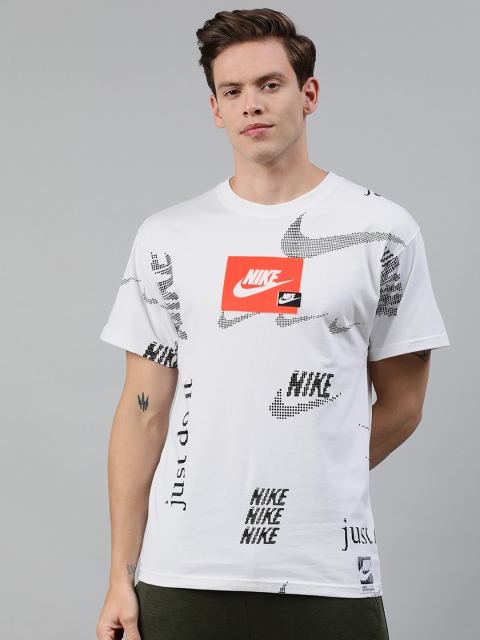 

Nike Men White AS M NSW SS TEE DIY AOP Printed Round Neck T-shirt